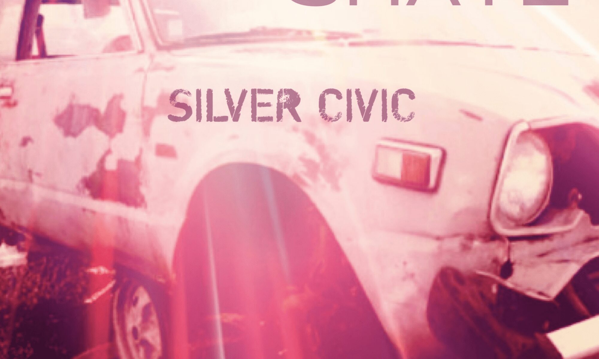 Silver Civis Shaye single cover featuring a broken down silver civic
