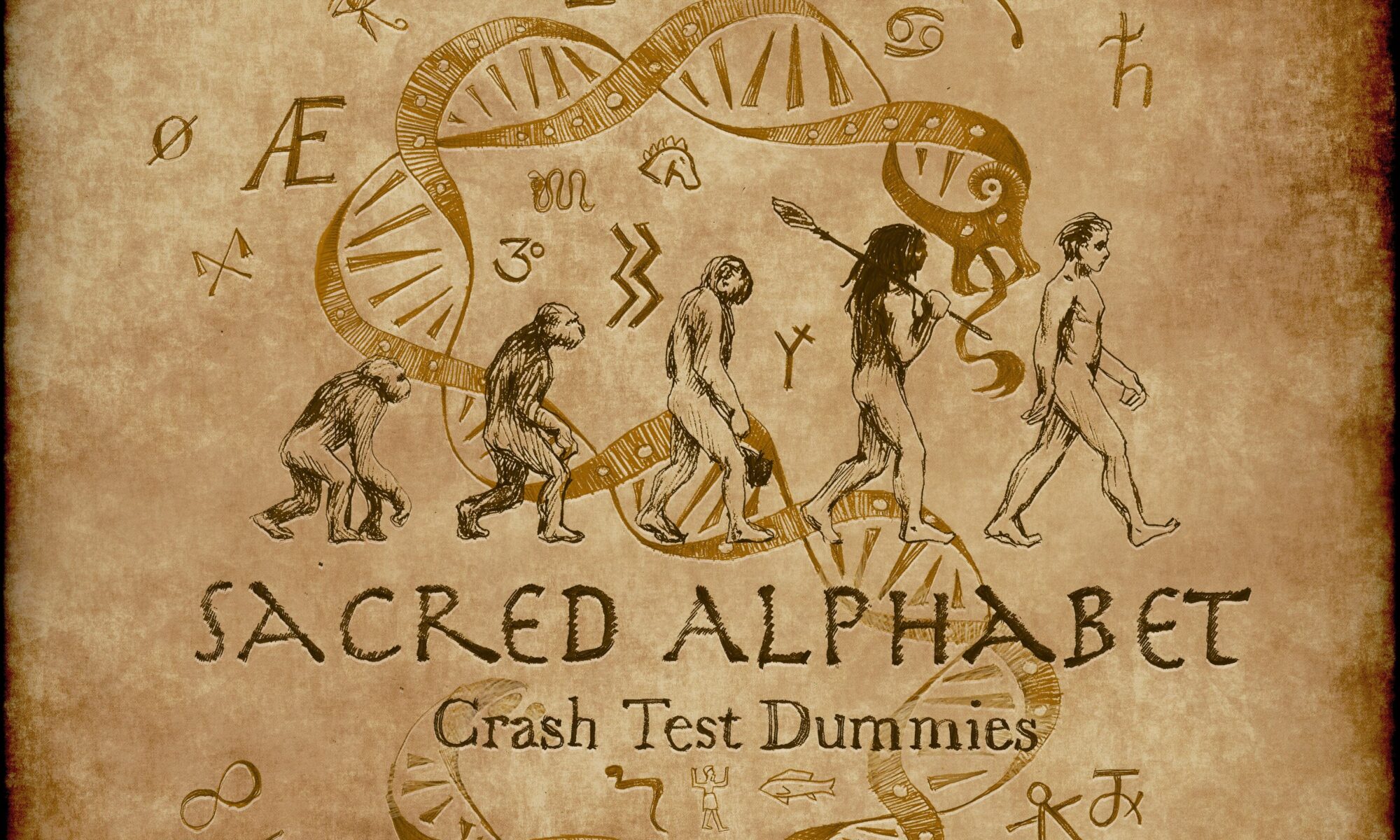 CD single cover for Sacred Alphabet by Crash Test Dummies